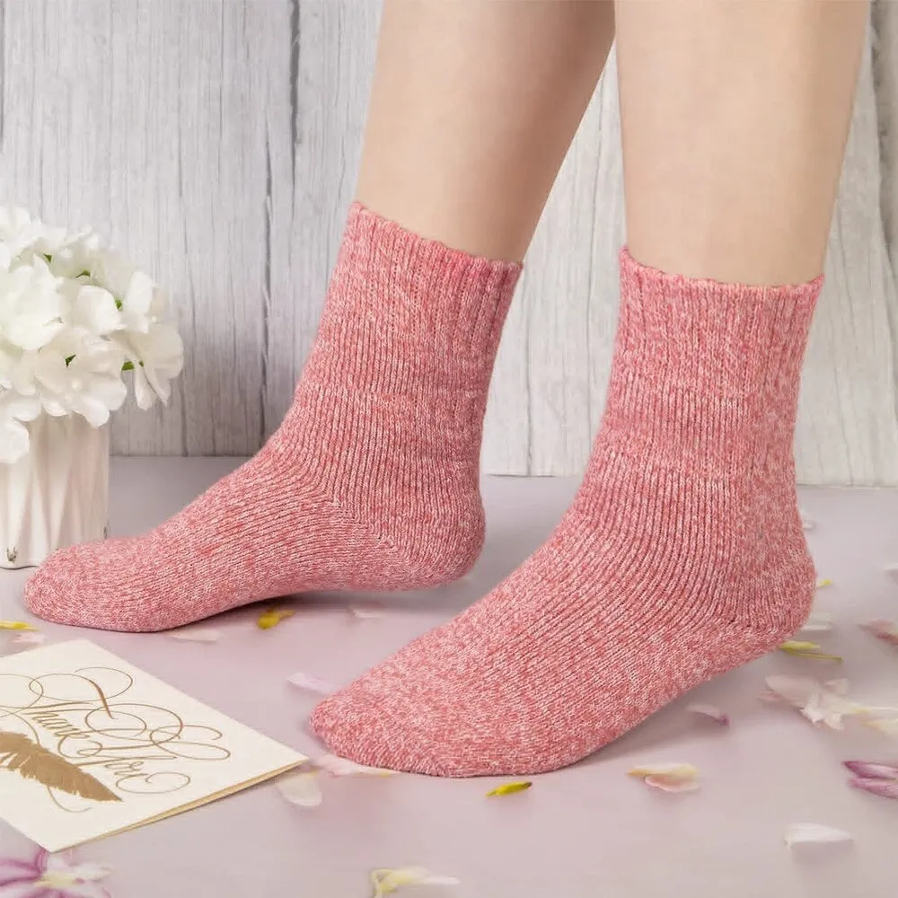 1 Pair Thick Knit Vintage Winter Warm Cozy Crew Socks for Women