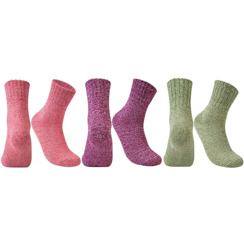 1 Pair Thick Knit Vintage Winter Warm Cozy Crew Socks for Women