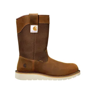 10" Women's Wellington Steel-Toe Waterproof Pull-On Wedge Work Boot Brown