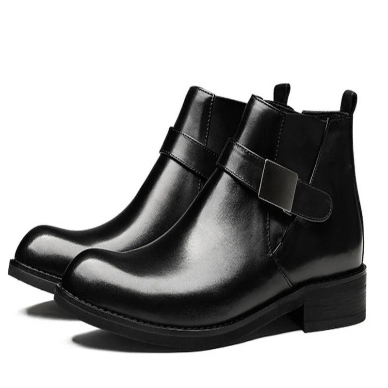 British Men's Autumn And Winter High-top Leather Shoes Martin Boots