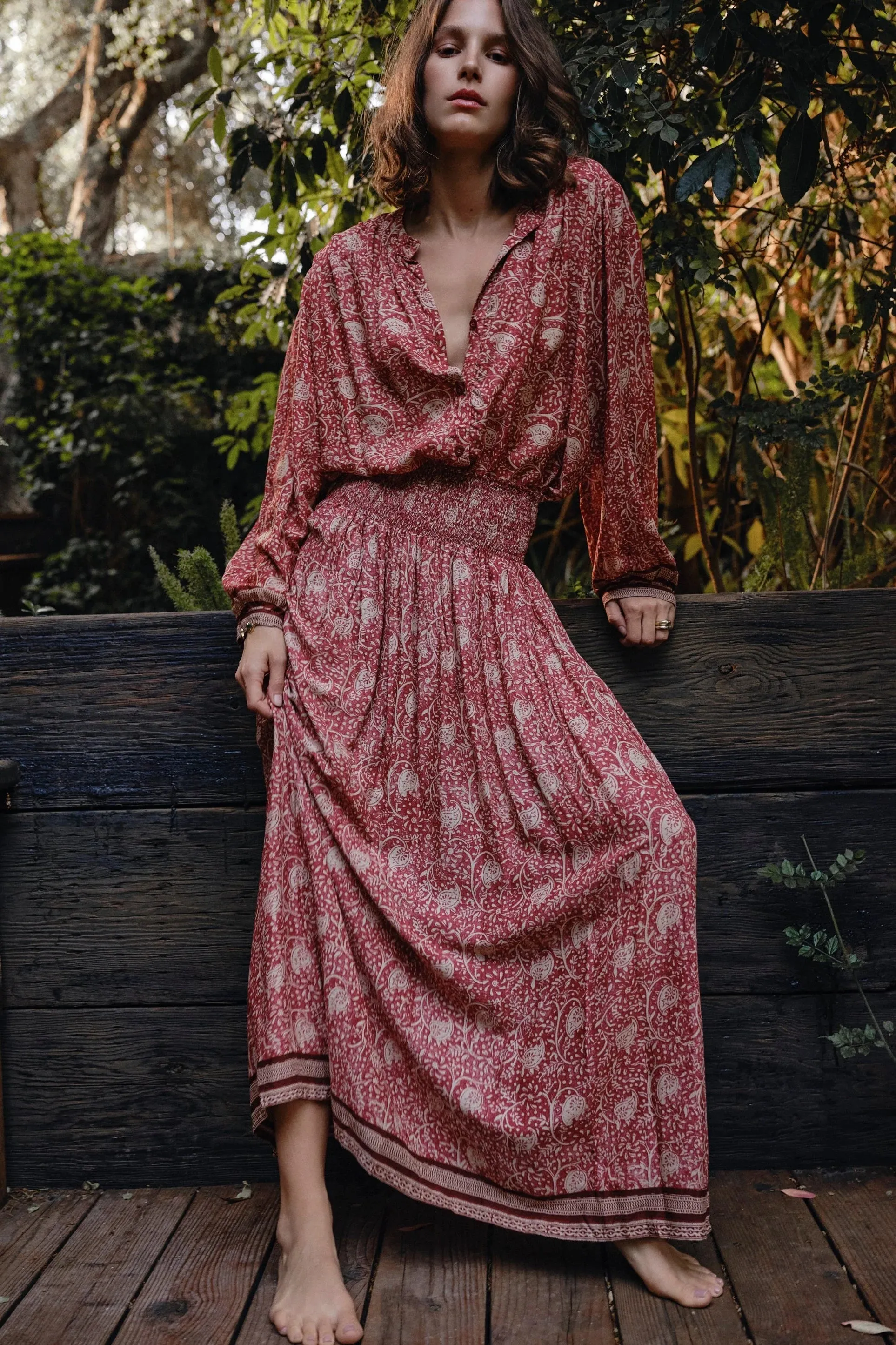 Natalie Martin Long Sleeve Shirt in Terracotta