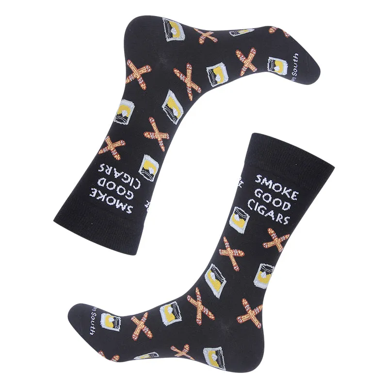 Smoke Good Cigars & Drink Good Bourbon Socks